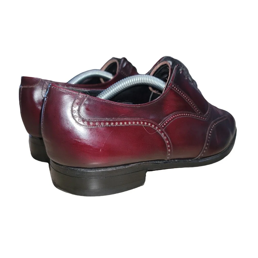 Florsheim Lexington Men's Burgundy Leather Wingtip Oxford Dress Shoes Sz 10.5 E‎